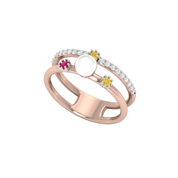 WHITE BEAD RING 